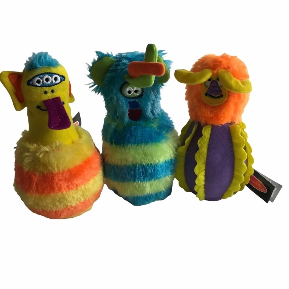 Melissa &‎ Doug Lot Of Three Monster Bowling Replacement Pins Plush